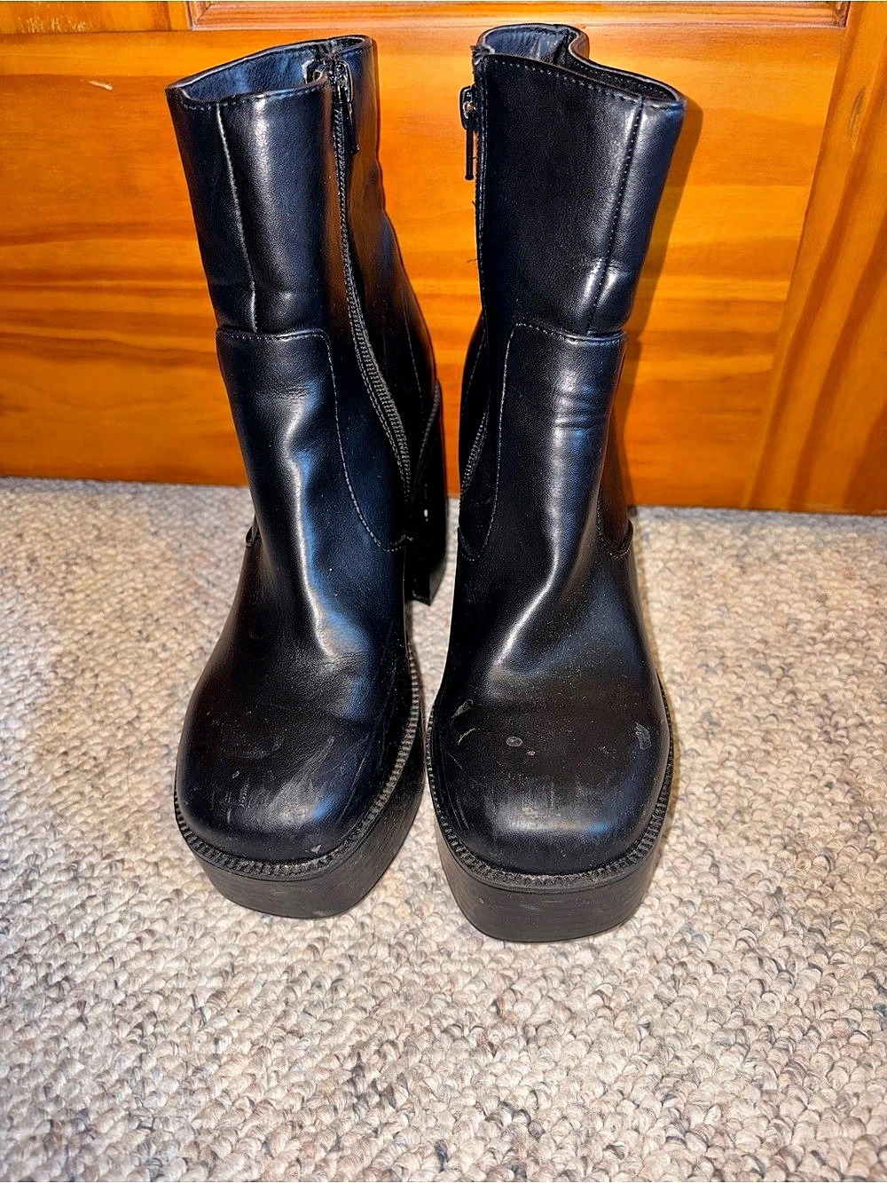Madden girl Black Platform Heeled Boots